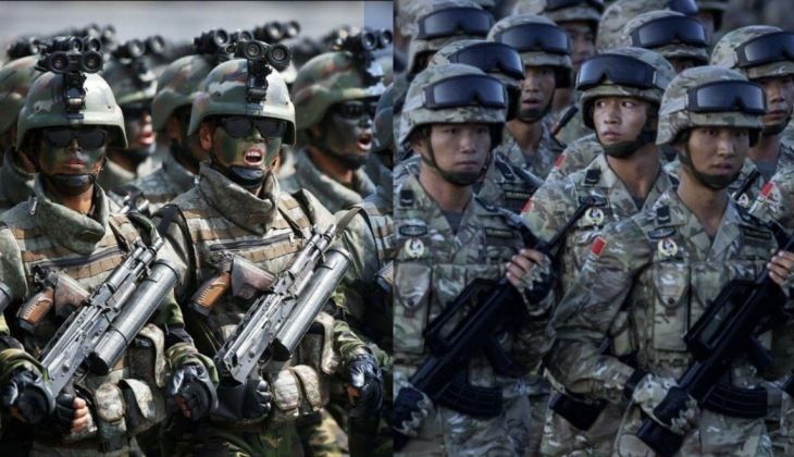 North Korean Special Forces (left) and Chinese Soldiers on Parade