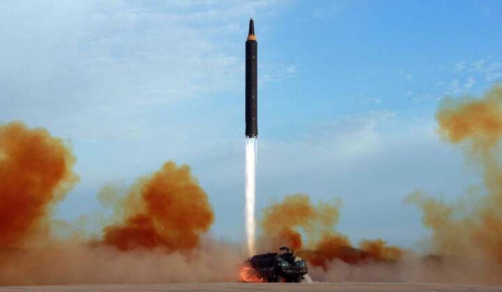 North Korean Hwasong-12 Ballistic Missile - a formidable potential anti-airfield weapon with a reach across much of East Asia