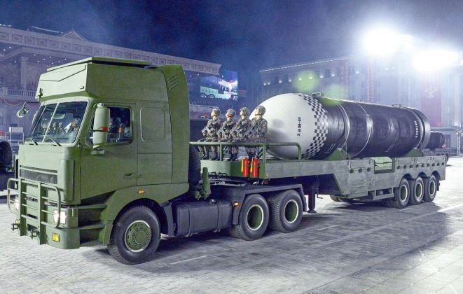 Pukkuksong-4 Submarine Launched Missile on Parade