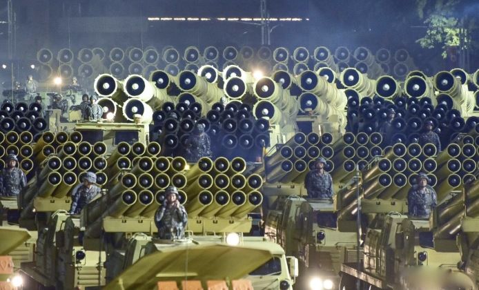 North Korean Artillery Systems on Parade
