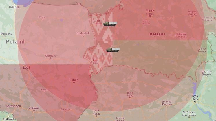 Engagement Range of 40N6E Missiles Deployed From Belarus