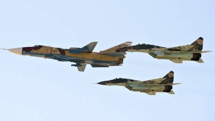 Sudanese Air Force Su-24M Strike Fighter with MiG-29 Escort