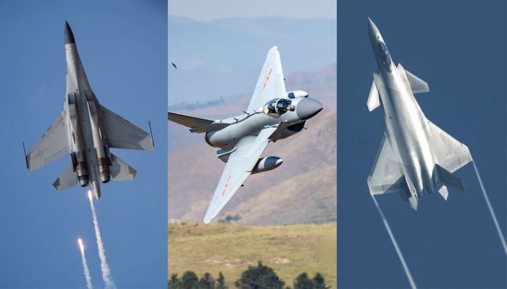 (from left) J-16, J-10C and J-20 Next Generation Fighters