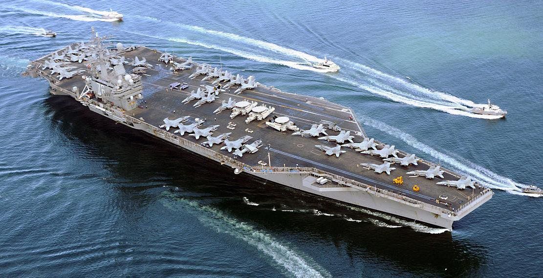 U.S. Navy Nimitz Class Supercarrier with F-18 Hornets and E-2 Hawkeyes