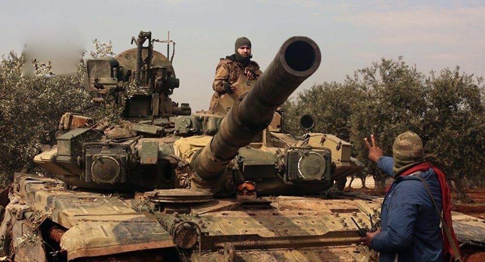 Turkish Backed Jihadists in Idlib with Commandeered T-90 Battle Tank