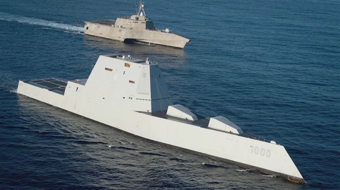 U.S. Navy Zumwalt Class Destroyer and Littoral Combat Ship