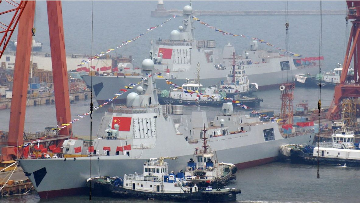Type 052D Class Destroyers at Dalian Shipyard