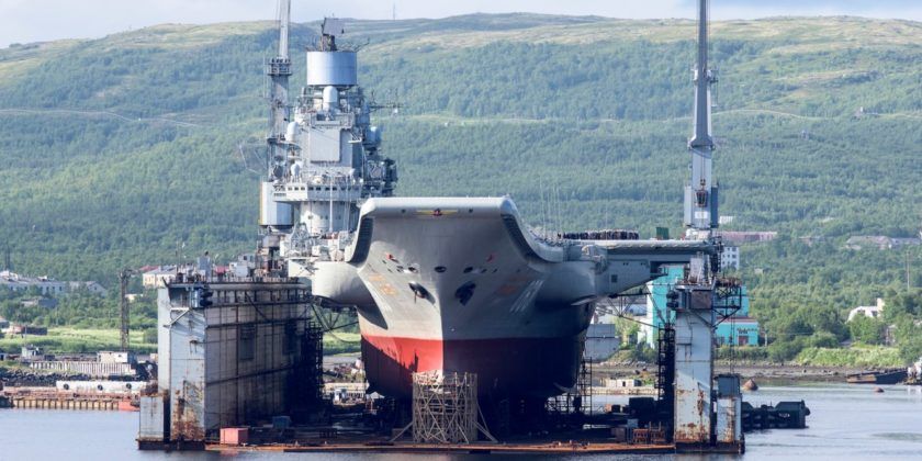Russian Navy Carrier Admiral Kuznetsov in Dry Dock