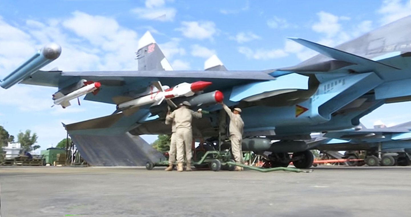 Russian Air Force Su-35 with R-27 Air to Air Missile in Syria