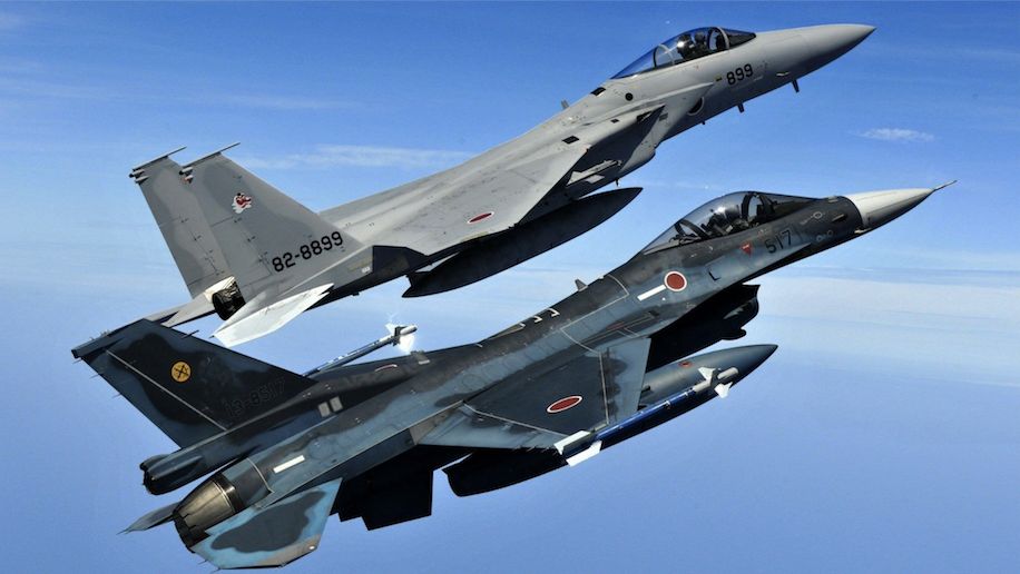 Japanese Air Force F-2 and F-15J Fighters 