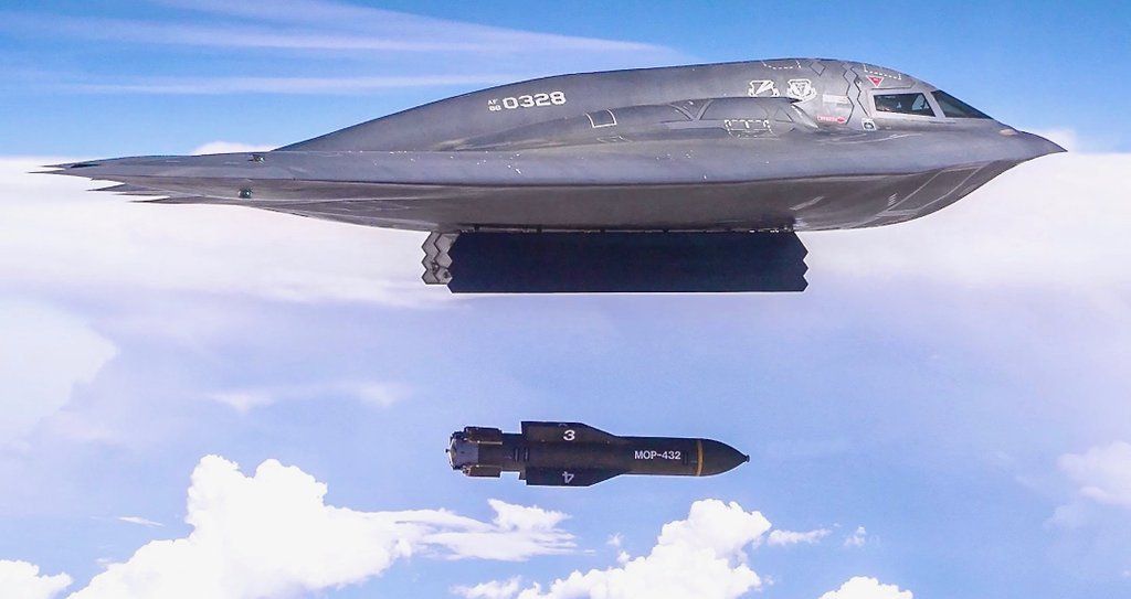 B-2 Spirit Drops GBU-57 Penetrator Bomb