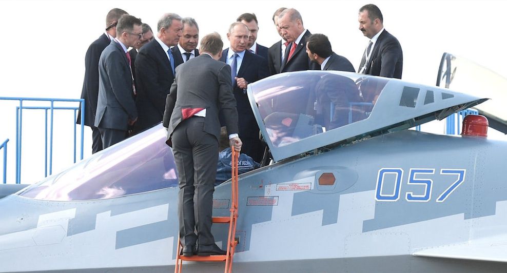 Presidents Recep Tayyip Erdogan and Vladimir Putin Inspect Su-57 Fighter