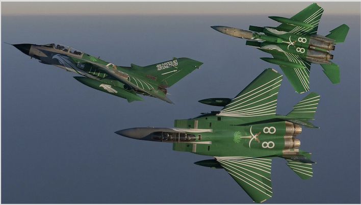 Royal Saudi Air Force F-15 Eagles and Panavia Tornado Attack jet 