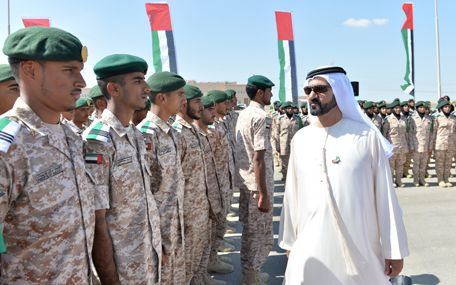 Sheikh Mohammed bin Rashid Al Maktoum Inspects UAE Soldiers