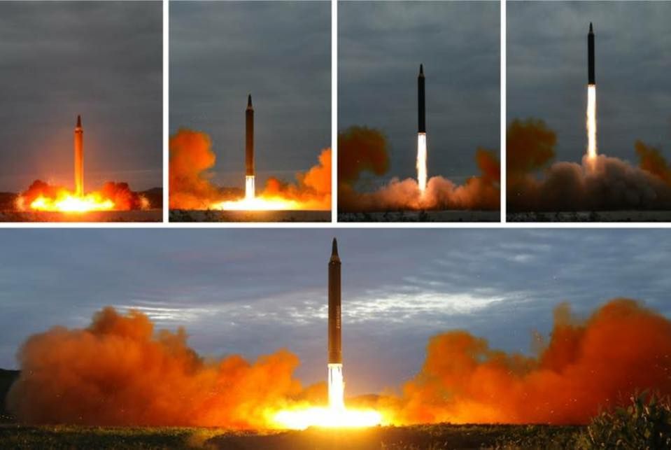 Test of Korean Hwasong-12 Intermediate Range Ballistic Missile 