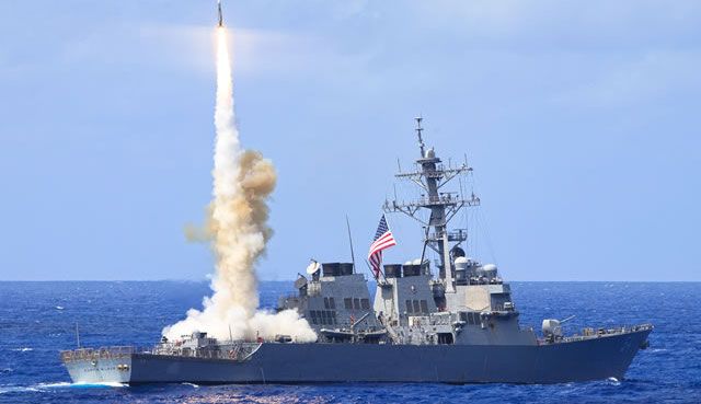 U.S. Navy Arleigh Burke Class Destroyer Launches Cruise Missile