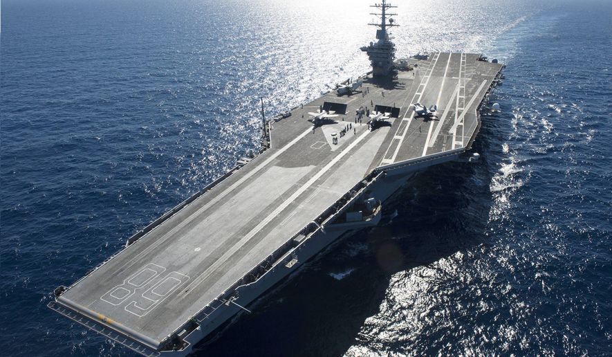 U.S. Navy Supercarrier USS Gerald Ford with F-35C Fighters