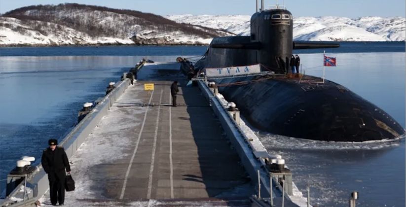 Russian Navy Nuclear Submarine Docked at Kamchatka Near Severomorsk