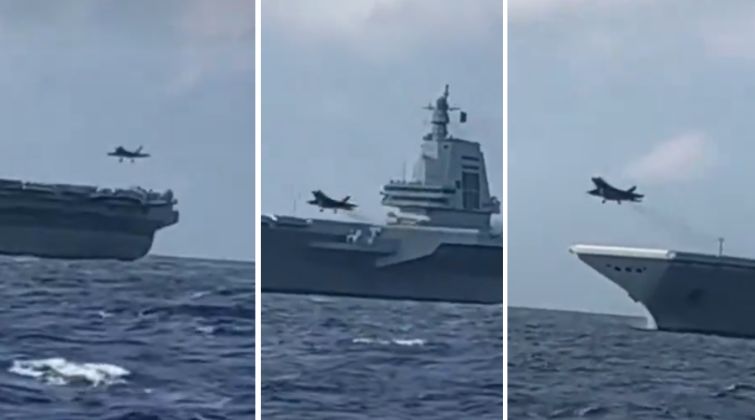 J-35 Performs Touch-and-Go Landing on the Supercarrier Fujian in June 2026
