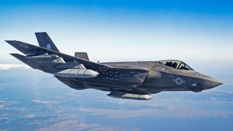 U.S. Navy F-35C with Externally Mounted AGM-158C LRASMs