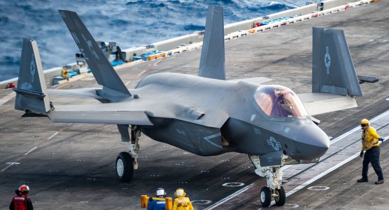 U.S. Navy F-35C on Supercarrier USS Carl Vinson