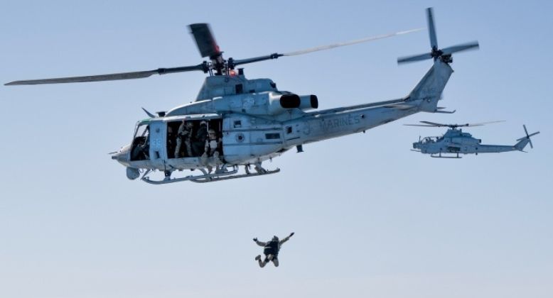 U.S. Naval Special Warfare Forces During Joint Free-Fall Training Above Okinawa