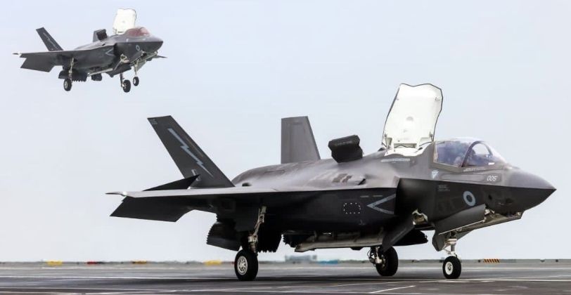 British F-35B Fighters on the Carrier HMS Prince of Wales
