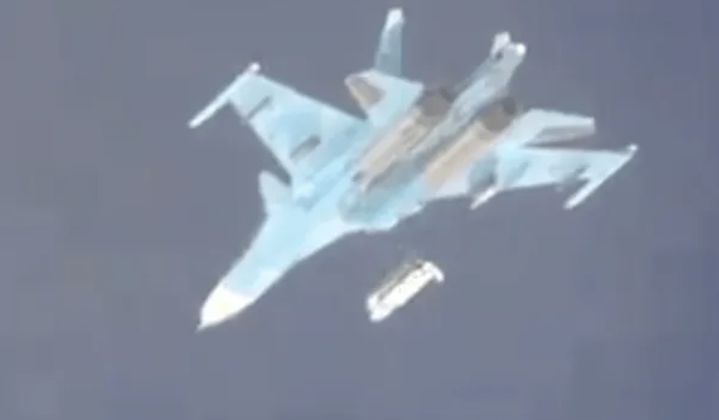 FAB-3000 Glide Bomb Launched by Su-34