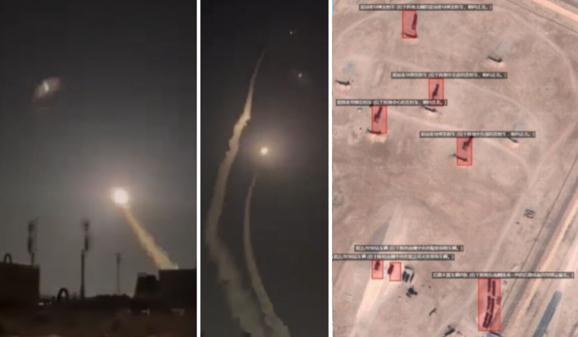 Failed Patriot Missile Interception Over Al Udeid Air Base (left) and Patriot System at Al Udeid on February 28, 2026