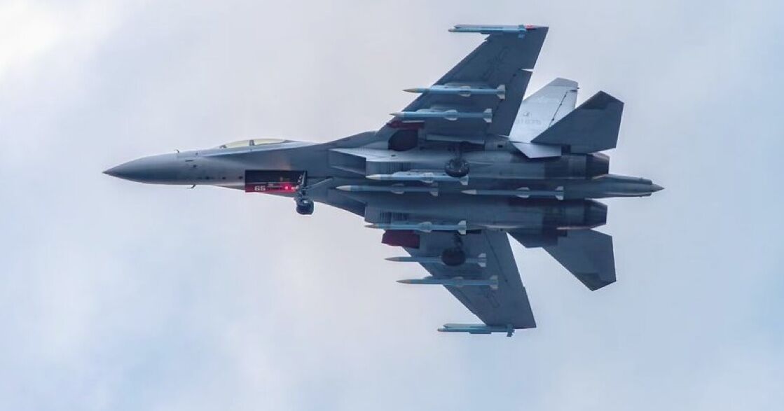 Chinese PLA Air Force J-16 with Eight PL-15 and Two PL-10 Air-to-Air Missiles