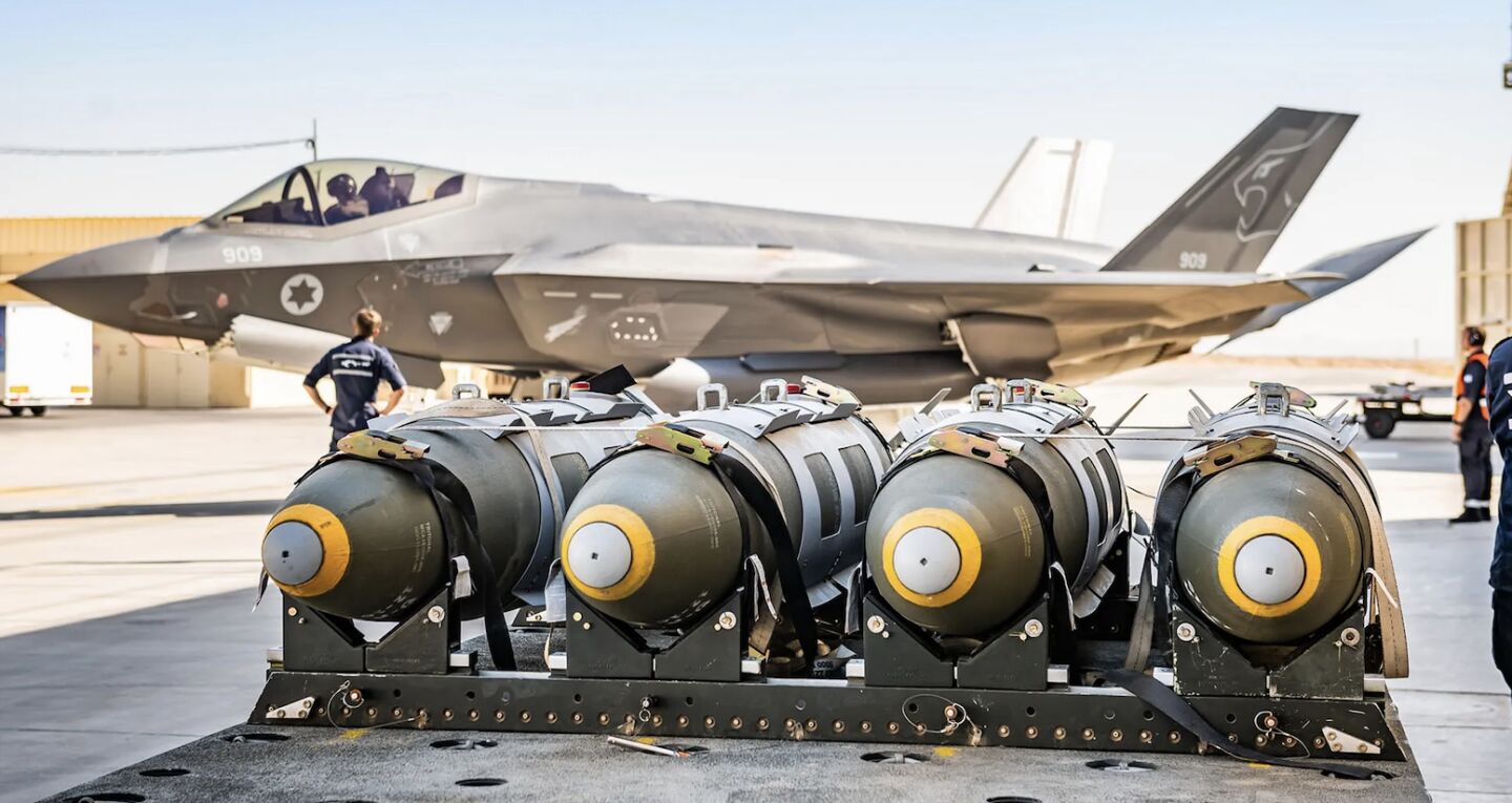 A 116 Squadron F-35I with Live GBU-31/B Joint Direct Attack Munitions at Nevatim Air Base