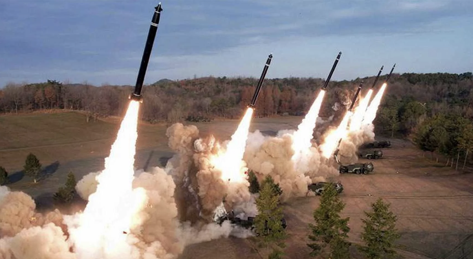 North Korean KN-25 600mm Rocket Artillery Launches