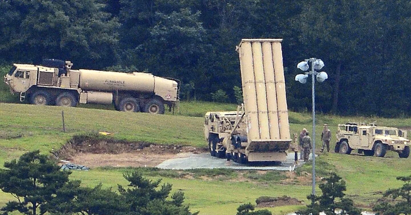 Launchers From U.S. Army THAAD System in South Korea Before Their Withdrawal and Redeployment to the Middle East During War Against Iran