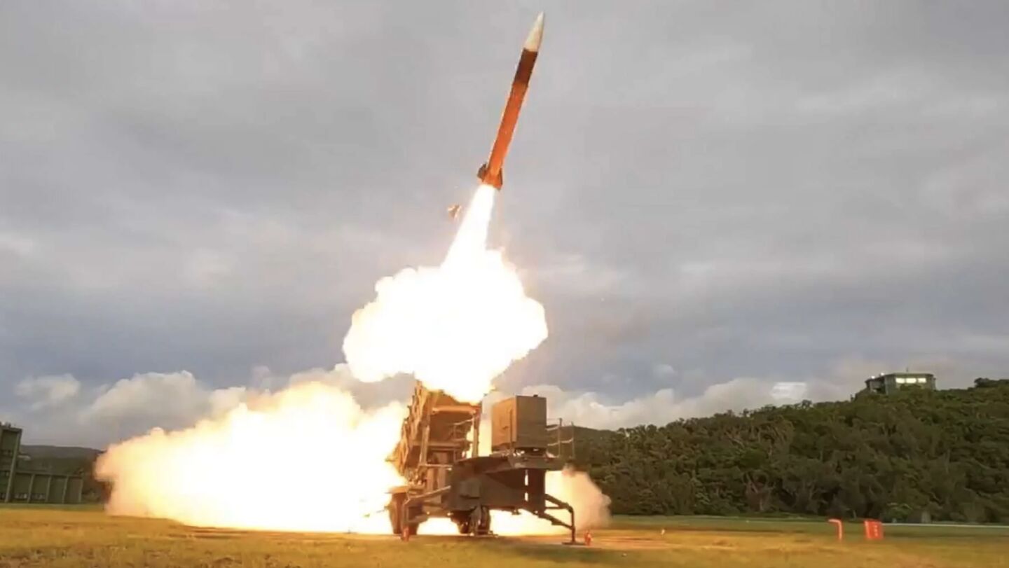 Republic of China Armed Forces Patriot PAC-2 Surface-to-Air Missile Launch from Patriot System