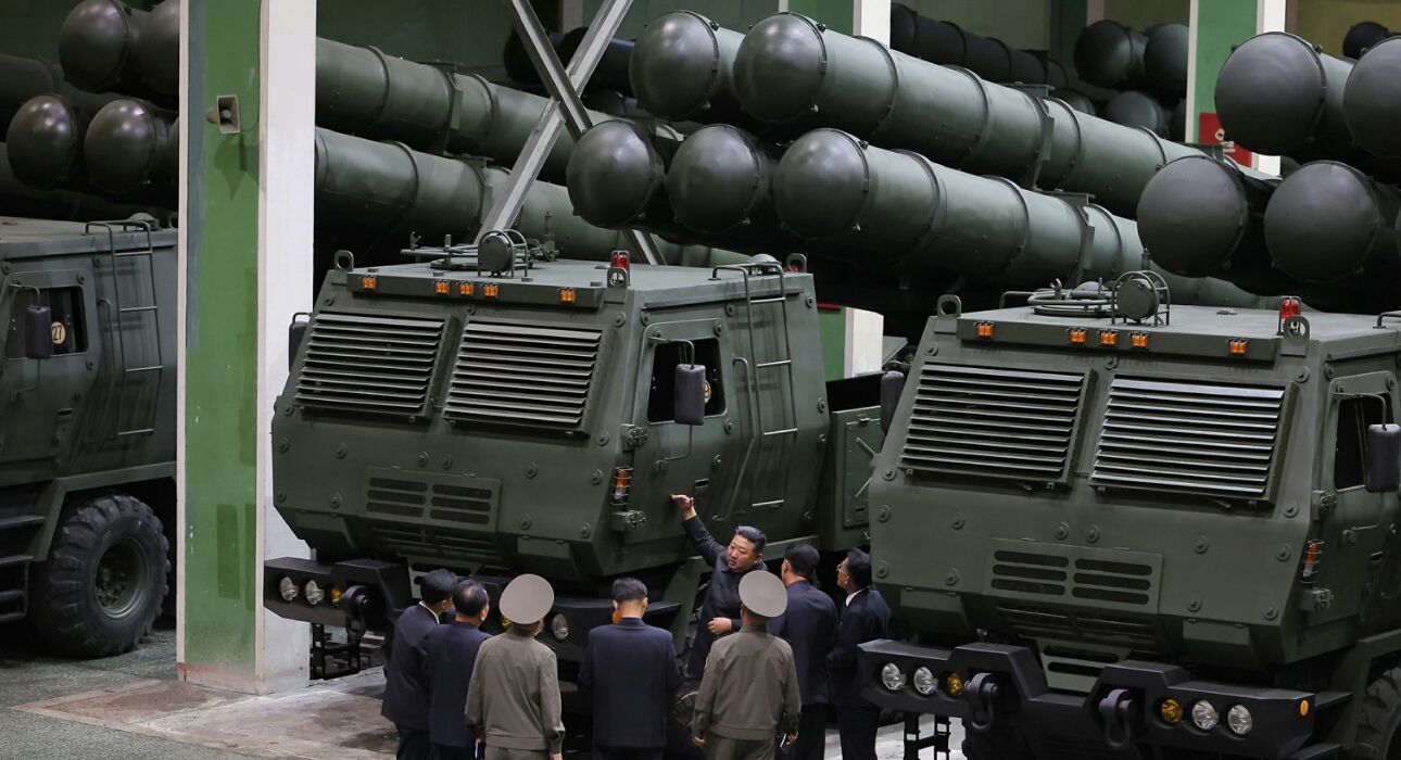 North Korean Leadership Inspect 600mm Rocket Artillery