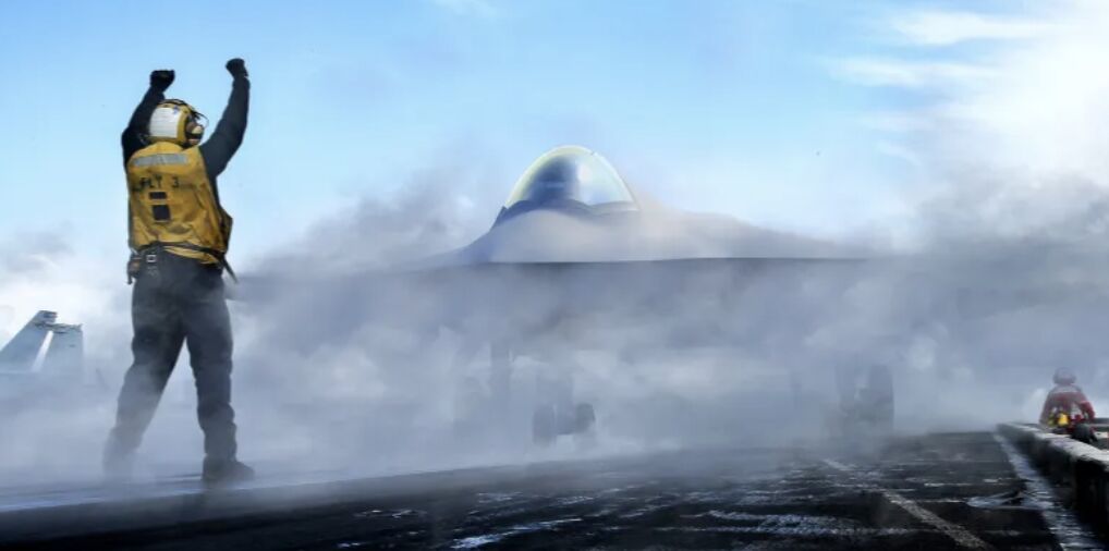 F/A-XX Sixth Generation Fighter on Carrier Deck - Artwork