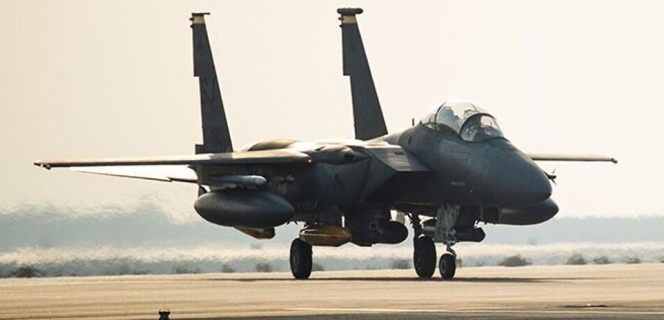 F-15E at Al Dhafra Air Base in the United Arab Emirates