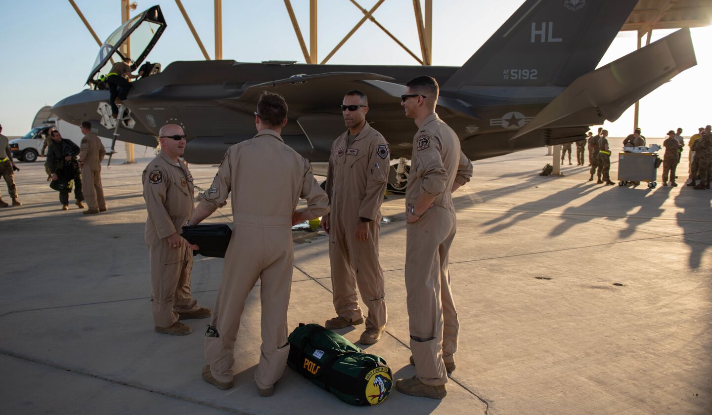 .S. Air Force Personnel and F-35A at Al Dhafra Air Base in Abu Dhabi