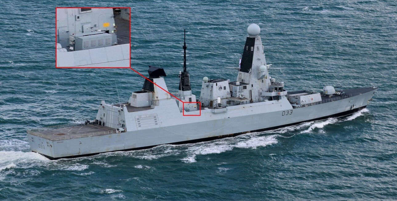 Type 45 Destroyer HMS Dauntless with New Anti-Drone System