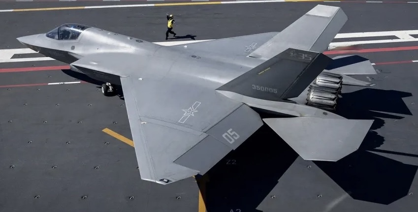 J-35 Fifth Generation Fighter on Supercarrier Fujian