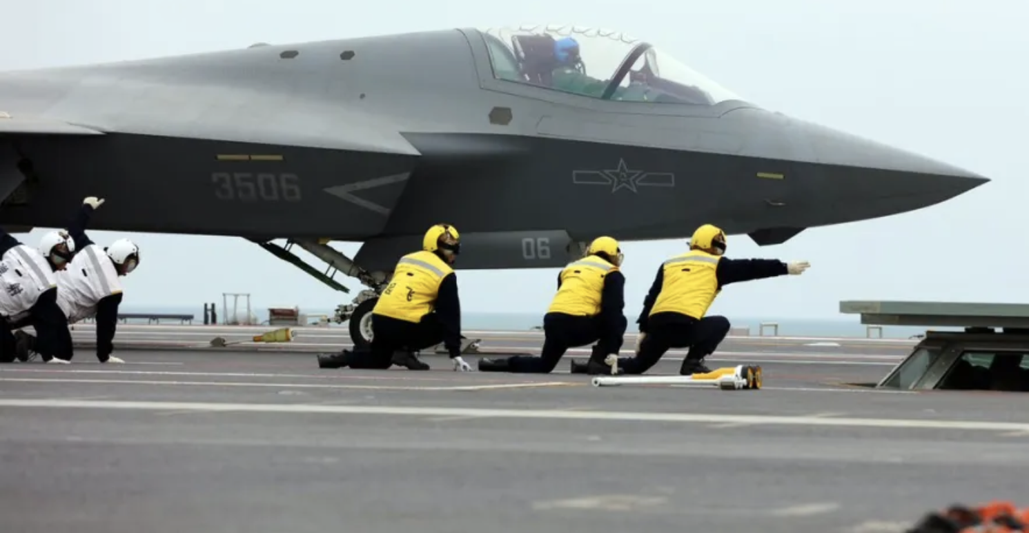 J-35 Fifth Generation Fighter on Supercarrier Fujian