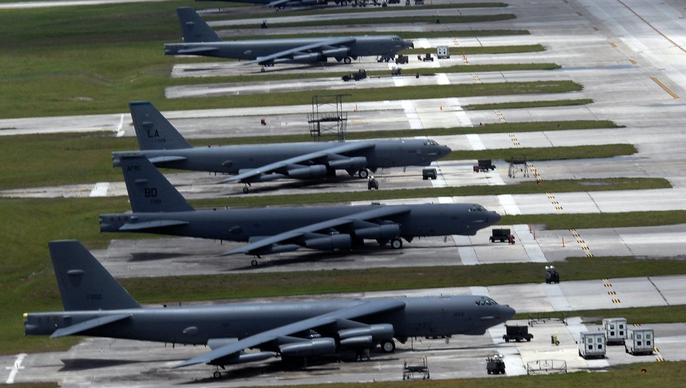 U.S. Air Force B-52H Nuclear Capable Strategic Bombers at Andersen Air Force Base on Guam